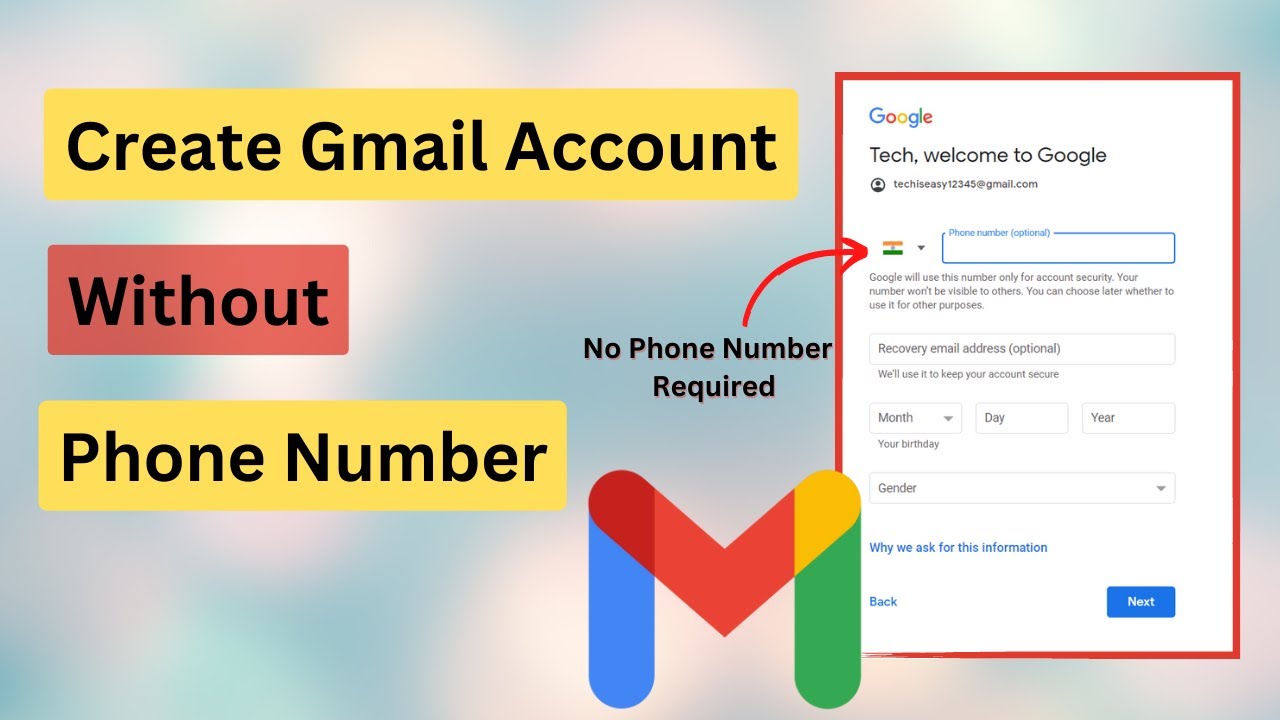 How can I create a Gmail account without?