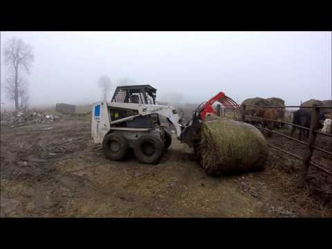 Bobcat 743 Ursus c360 / GoPro / Wywóz obornika 2017