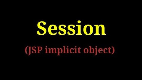 JSP - 6  Session - (getAttribute/setAttribute)