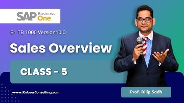 Class 5 - SAP Business one | B1 TB 1000 Version10.0 | Sales Overview | #sap #sapb1