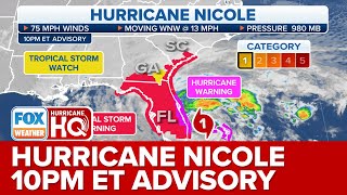 Hurricane Nicole Close To Making Landfall in Florida