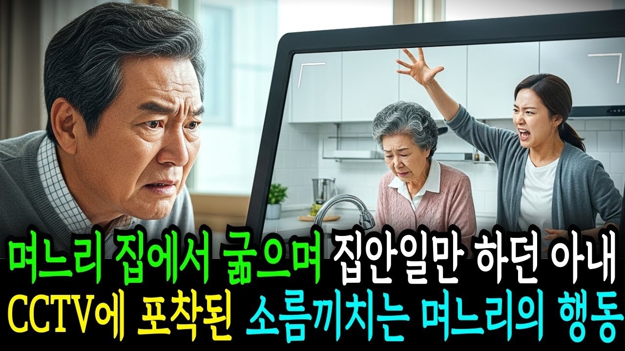 며느리 집에서 굶으며 집안일만 하던 아내를 보자 시아버지가 설치한 CCTV에 소름끼치는 며느리의 행동이 포착되는데  반전사연   오