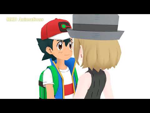(MMD Pokémon Journeys) Ash and Serena kiss