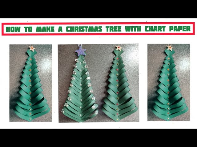 Hand Made Tree Using Chart Paper How To Make Christmas Tree In Chart Paper Pocket T Shirt Diy ยท How To