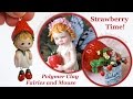 Strawberry fairies and mouse  polymer clay sculptures