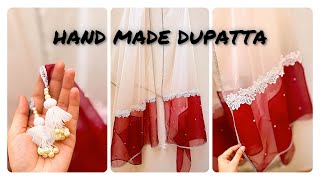 ✨ Hand Made Dupatta Design | Simple & Elegant DIY Dupatta at Home | Dupatta Border Design 2025