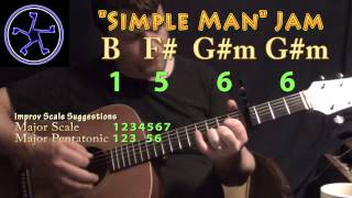 Simple Man Jam in B Major Acoustic Guitar Instrumental Track