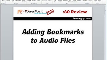 How to add bookmarks to audio files in PowerPoint