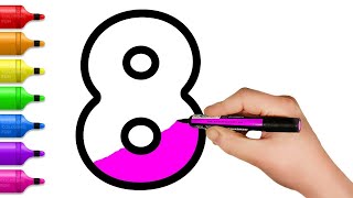 Learn and Color Numbers from 1 - 15 Coloring Pages | Learn Colors for Kids | Kid Coloring TV