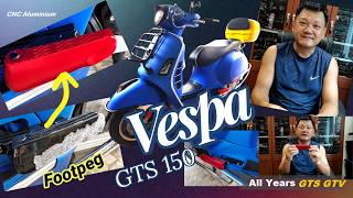 moto-auto EP063 รีวิวเปลี่ยนที่พักเท้าเวสป้า จีทีเอส Replace Passenger Footpeg Vespa GTS 150