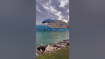 4K - Icon of the Seas -Royal- Largest cruise ship leaving for first cruise from Miami, Amazing 2024.