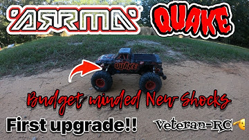 NEW Arrma Quake durability testing continues with upgraded budget shocks. #arrma #rcbasher