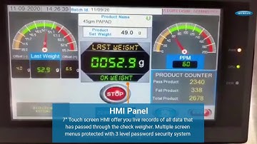 Online Check Weigher for Papad/Khakhara/Mathiya Pouch Packing
