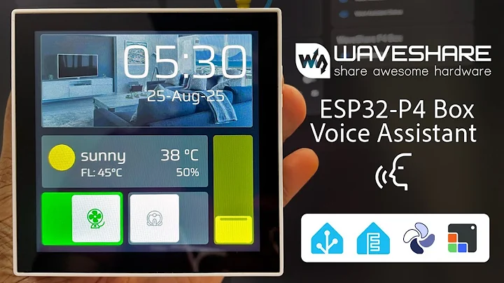 Home Assistant Dashboard + Voice Assistant on @waveshareelectronics  ESP32 P4  | ESPHome & LVGL