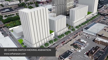 3D Camera Match-Moving Building placement over drone video