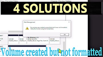 How to fix the volume was created successfully but it was not formatted ?