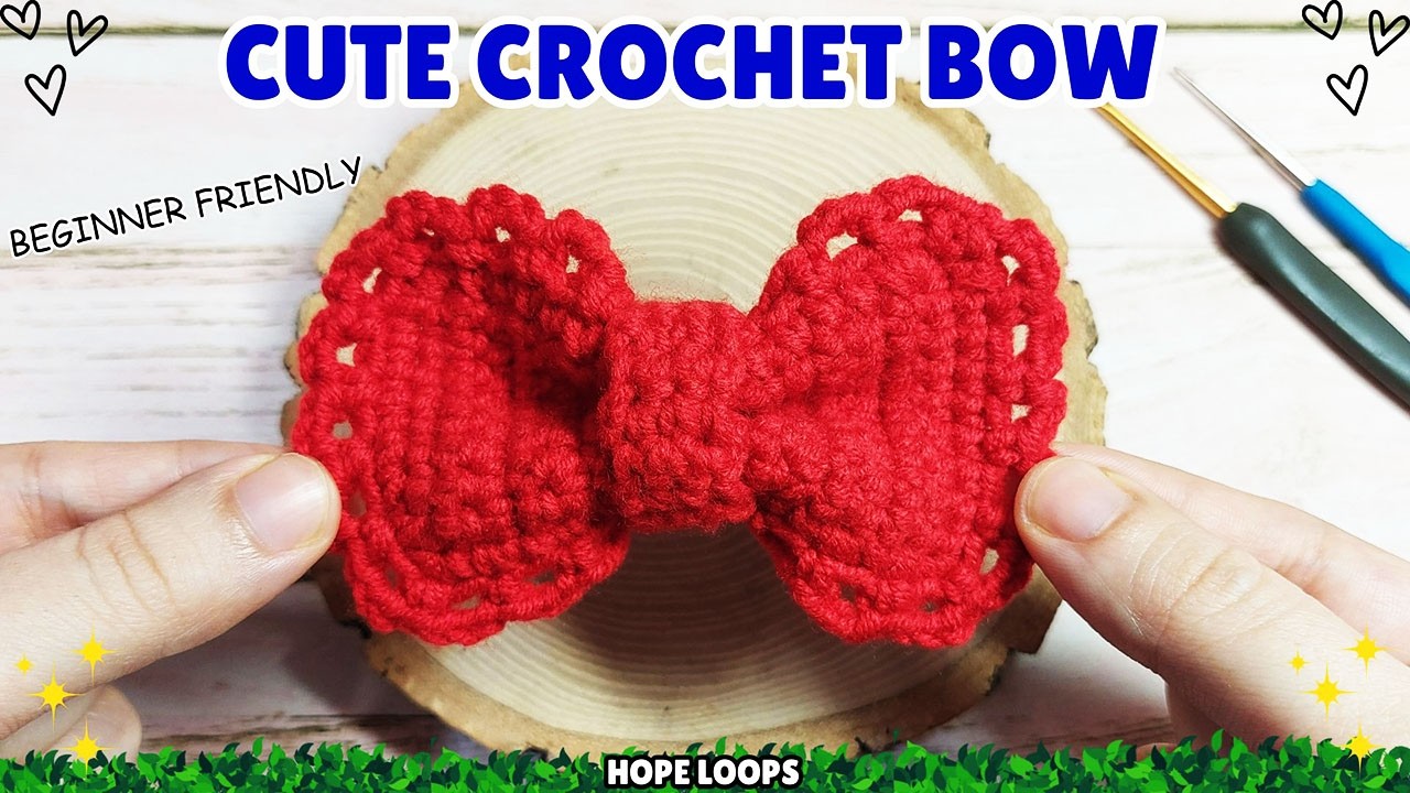 How to Crochet a Cute Bow 🎀 | Easy Pattern for Beginners