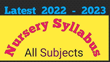 Nursery Latest Syllabus 2022-2023 with all subjects. Nursery का नया पाठ्यक्रम 2022-2023.