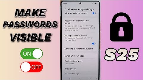 🔐 How to Enable/Disable Make Passwords Visible on Galaxy S25/S25+/Ultra