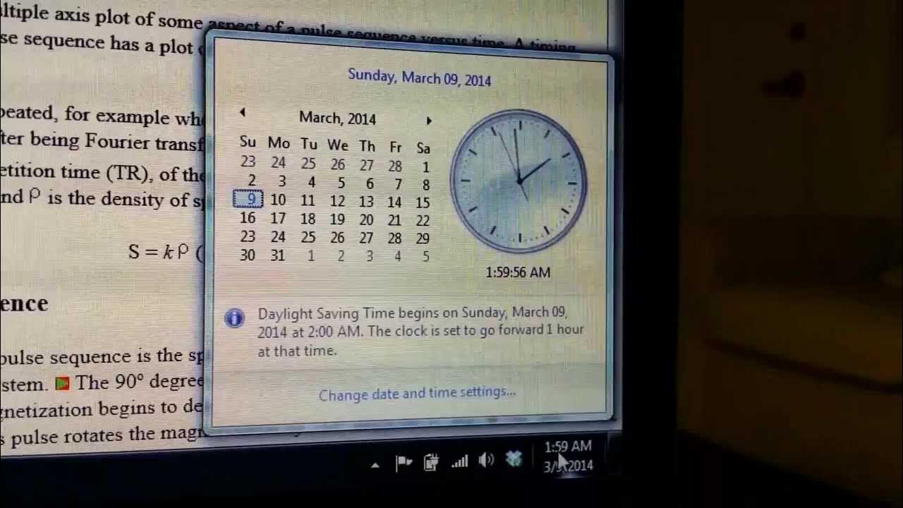 Daylight savings time change march 2014 YouTube