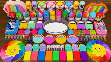 RAINBOW SLIME !!! Mixing random into GLOSSY slime !!! Satisfying Video #142