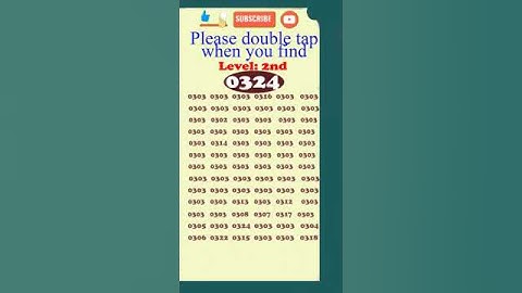 Spot (Find) 0324 in 5 seconds, #observation  #skills , Visual Test,  #search #puzzle #shorts #quiz
