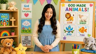 God Made Animals | Learning Animals for Kids with Miss Hannah | Lion Sheep Bird Fish
