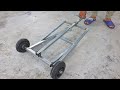 Great idea on how to make a smart folding shopping cart  diy metal craft trailer