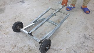 Great idea on how to make a smart folding shopping cart / Diy metal craft trailer