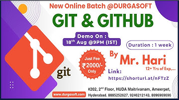 GIT & GITHUB Online Training @ DURGASOFT