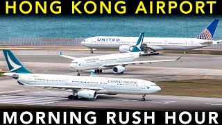 HONG KONG AIRPORT  Plane Spotting | Morning RUSH HOUR