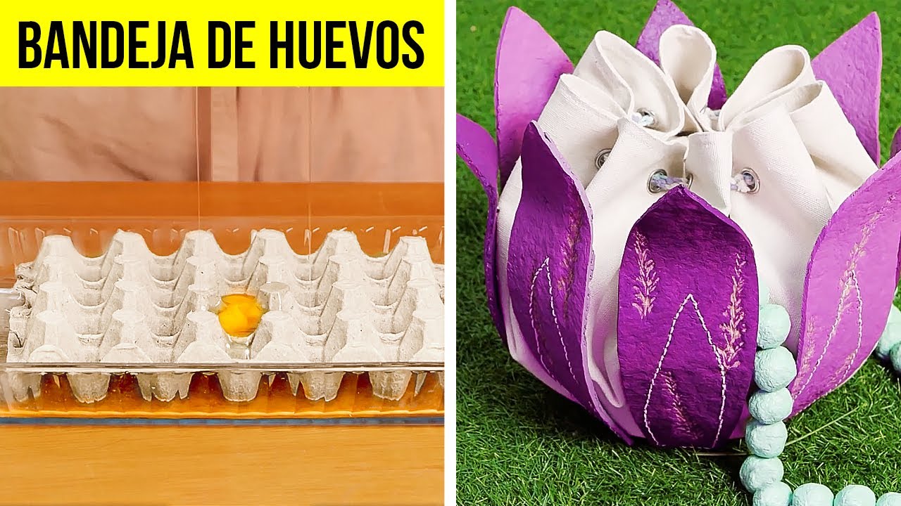 Convierte BANDEJAS DE HUEVOS en bolsas y muebles increíbles ...