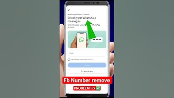 Facebook number remove whatsapp code problem | facebook number remove problem fix 500% ✅️