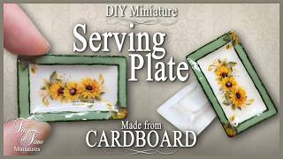 DIY Miniature Serving Plate (Sunflower) — Made from Cardboard | 1:12 Scale