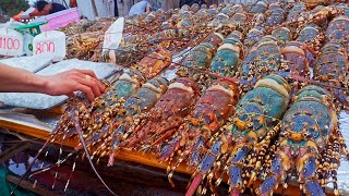 : Seafood Night Market Food Collection!Baked Tilapia,Grilled Lobster,Oyster buns/!,,