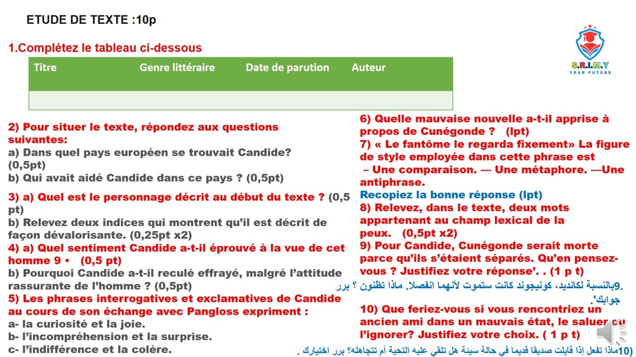 نموذج الفرض الاول  امتحان الفرنسية 2bac وكفاش تجاوب فالجهوي باك حر2024وتضمن  19/20