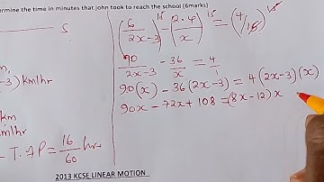KCSE 2021 LINEAR MOTION