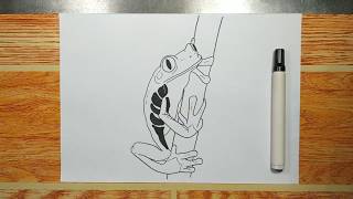 How to draw TREE FROG step by step