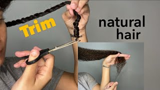 HOW I TRIM / CUT MY NATURAL HAIR | without heat