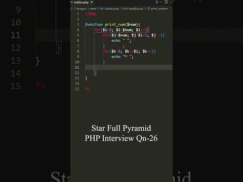 Star Full Pyramid   PHP Partten by PHP Interview Qn   2023