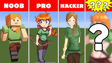 Pixel Art (NOOB vs PRO vs HACKER vs GOD) Alex in Minecraft