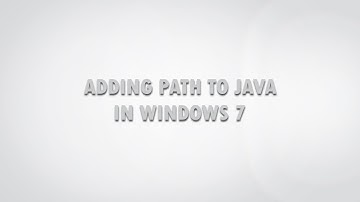 Adding Path To Java In Windows 7