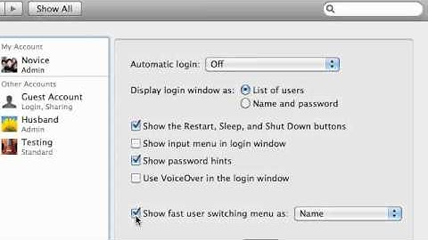 Fast User Switching on a Mac
