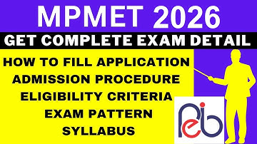 MPMET 2026 Notification (Out), Application, Dates, Eligibility, Syllabus, Pattern, Admit Card