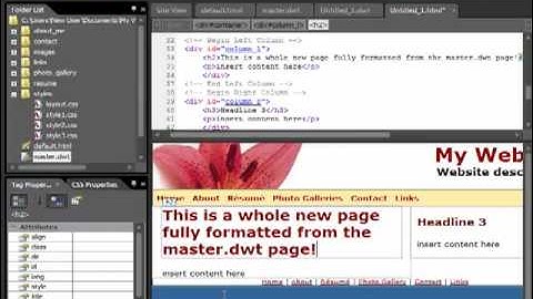 How Dynamic Web Templates Work in Expression Web (part 2)