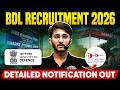 BDL Recruitment 2026 | Eligibility, Salary & Selection Process | Detailed Notification Out