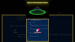 Hypnotic 3D Glowing Rings with Pure CSS Animation #css #js #shorts