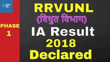 RRVUNL IA(Informatics Assistant) Phase 1 result declared 2018