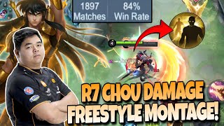 CHOU FREESTYLE   GESER MAP   KILL UDAH GILA BROO !! R7 CHOU DAMAGE IS BACK !! FULL MONTAGE !! #MLBB