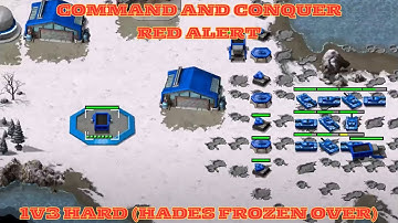 Command And Conquer Red Alert Skirmish 1v3 Hard (Map: Hades Frozen Over) RTS Allied Gameplay PC